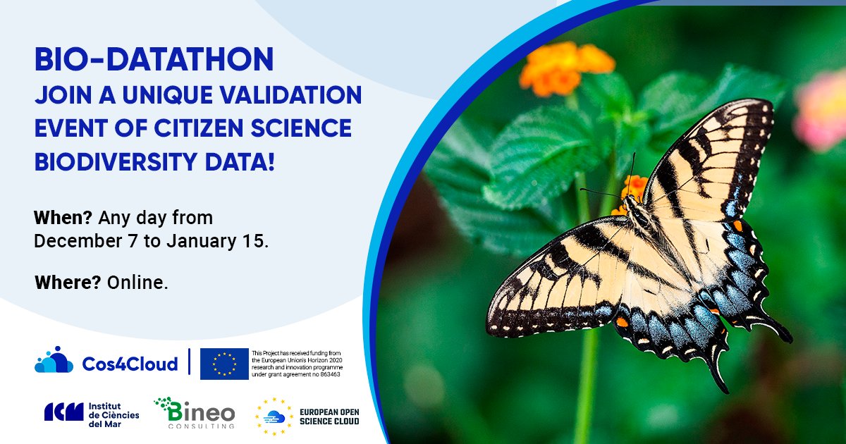 We continue our initiative of explaining one of our services weekly!✍️ Cos4Bio is the chosen one this time. It's a new online platform that integrates #biodiversity #data from various #citizenscience platforms🦎🍁 Wanna test it? Join our BIO-DATAthon! 

👉bit.ly/3VToMCk