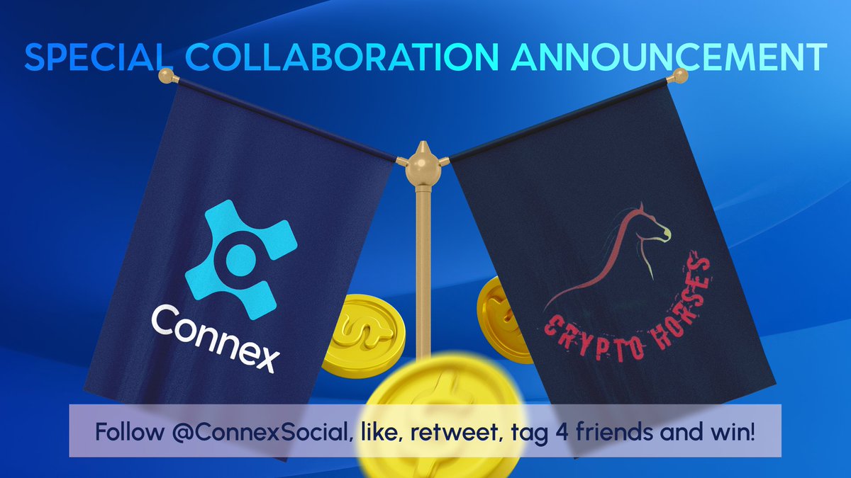 CryptoWithRHR's tweet photo. 🎉🎉 SPECIAL COLLABORATION ANNOUNCEMENT 🎉🎉

We are pleased to announce a collaboration between @ConnexSocial &amp; @horsesglobal

In commemoration, we're rewarding 75 people with a prize pool of $150 USDT

Required:
1️⃣Follow @ConnexSocial
2️⃣Like, RT &amp; tag 4 friends

$CONX https://t.co/IVcAwQ6vd4