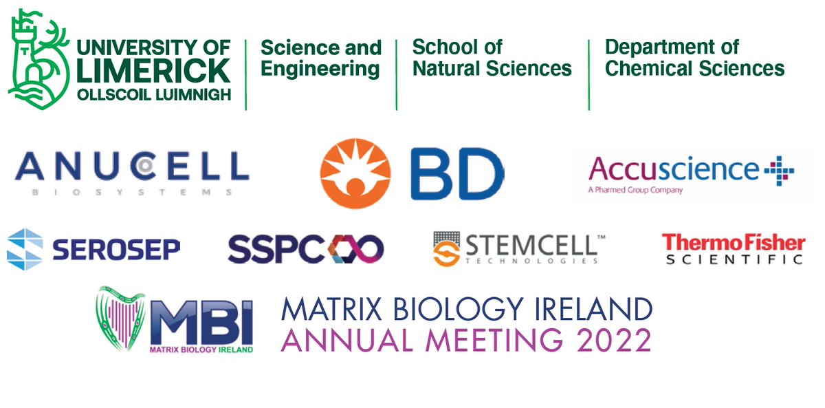 Matrix Biology IRL (@mbireland) on Twitter photo We would especially like to thank our sponsors for making MBI2022 happen. Their generous support will help make it a memorable event <a href="/BDandCo/">BD</a> <a href="/Accuscience/">Accuscience</a> <a href="/AnucellB/">AnuCell Biosystems</a> @scienceirel <a href="/STEMCELLTech/">STEMCELL Technologies</a> <a href="/thermofisher/">Thermo Fisher</a> <a href="/sci_engUL/">Faculty of Science & Engineering | UL</a> <a href="/UL_Research/">UL Research</a> <a href="/SSPCentre/">SSPC</a> #serosep We would especially like to thank our sponsors for making MBI2022 happen. Their generous support will help make it a memorable event <a href="/BDandCo/">BD</a> <a href="/Accuscience/">Accuscience</a> <a href="/AnucellB/">AnuCell Biosystems</a> @scienceirel <a href="/STEMCELLTech/">STEMCELL Technologies</a> <a href="/thermofisher/">Thermo Fisher</a> <a href="/sci_engUL/">Faculty of Science & Engineering | UL</a> <a href="/UL_Research/">UL Research</a> <a href="/SSPCentre/">SSPC</a> #serosep