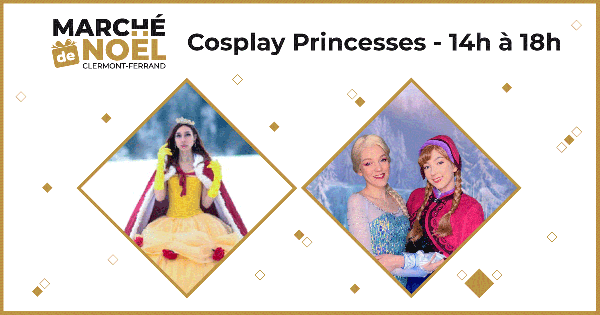 👑 Une après-midi royale vous attend sur le Marché de Noël avec la Clermont Geek Convention ! Anna, Elsa et Belle seront présentes à partir de 14h et jusqu'à 18h 👸

📸 Photos :
Princesses Cosplay
Princesse Kawaii la sirène Auvergnate

#marchedenoelclermont #noelaclermont