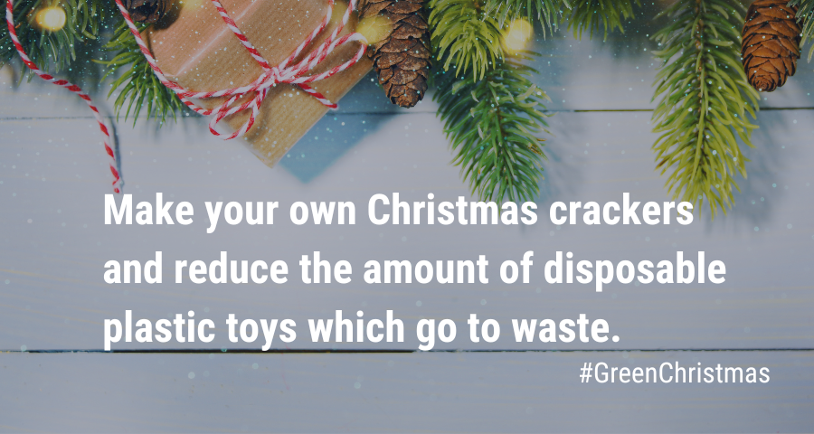 An estimated 40 million crackers end up in the bin on #Christmas day with most of the plastic toys going to landfill. Get creative and make your own crackers to reduce waste. #GreenChristmas
