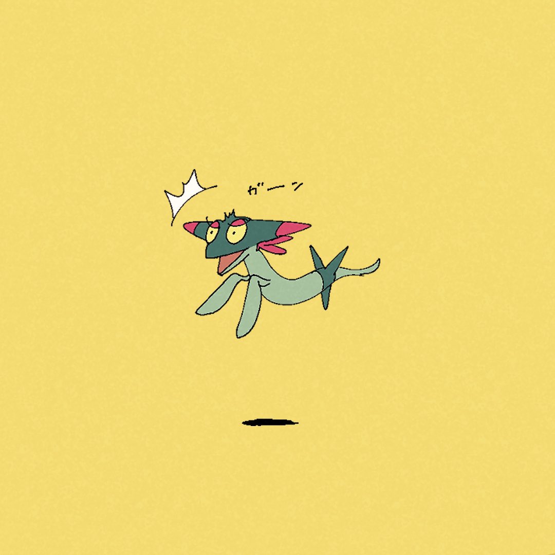 no humans pokemon (creature) solo yellow background open mouth simple background ^^^  illustration images