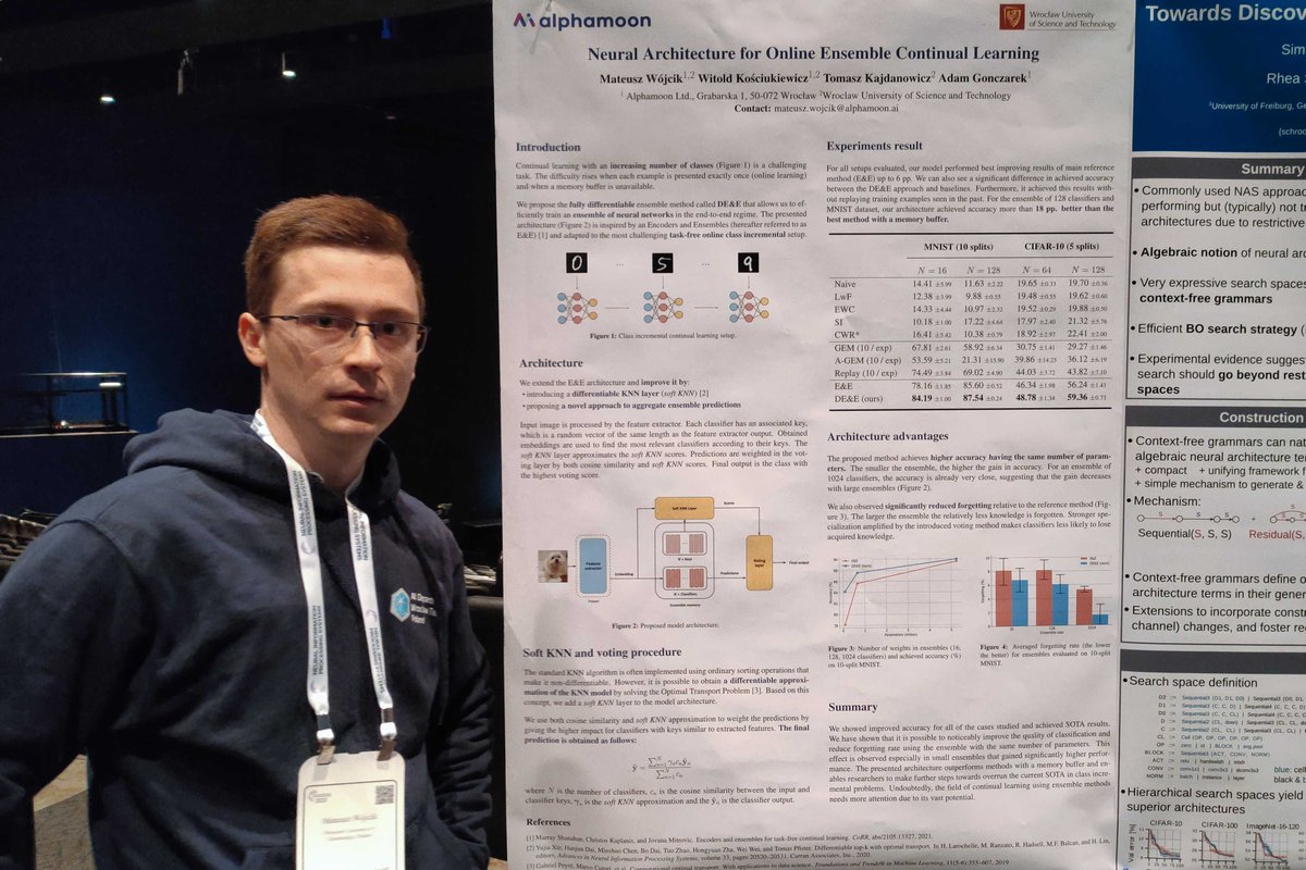 Last week our team had a chance to attend #NeurIPS, one of the most recognized events in the world of #AI and #ML!💥

Our ML Engineer, Mateusz Wójcik, presented the results of his research on Continual Learning during one of the panels.

Thank you for this opportunity! 🙌