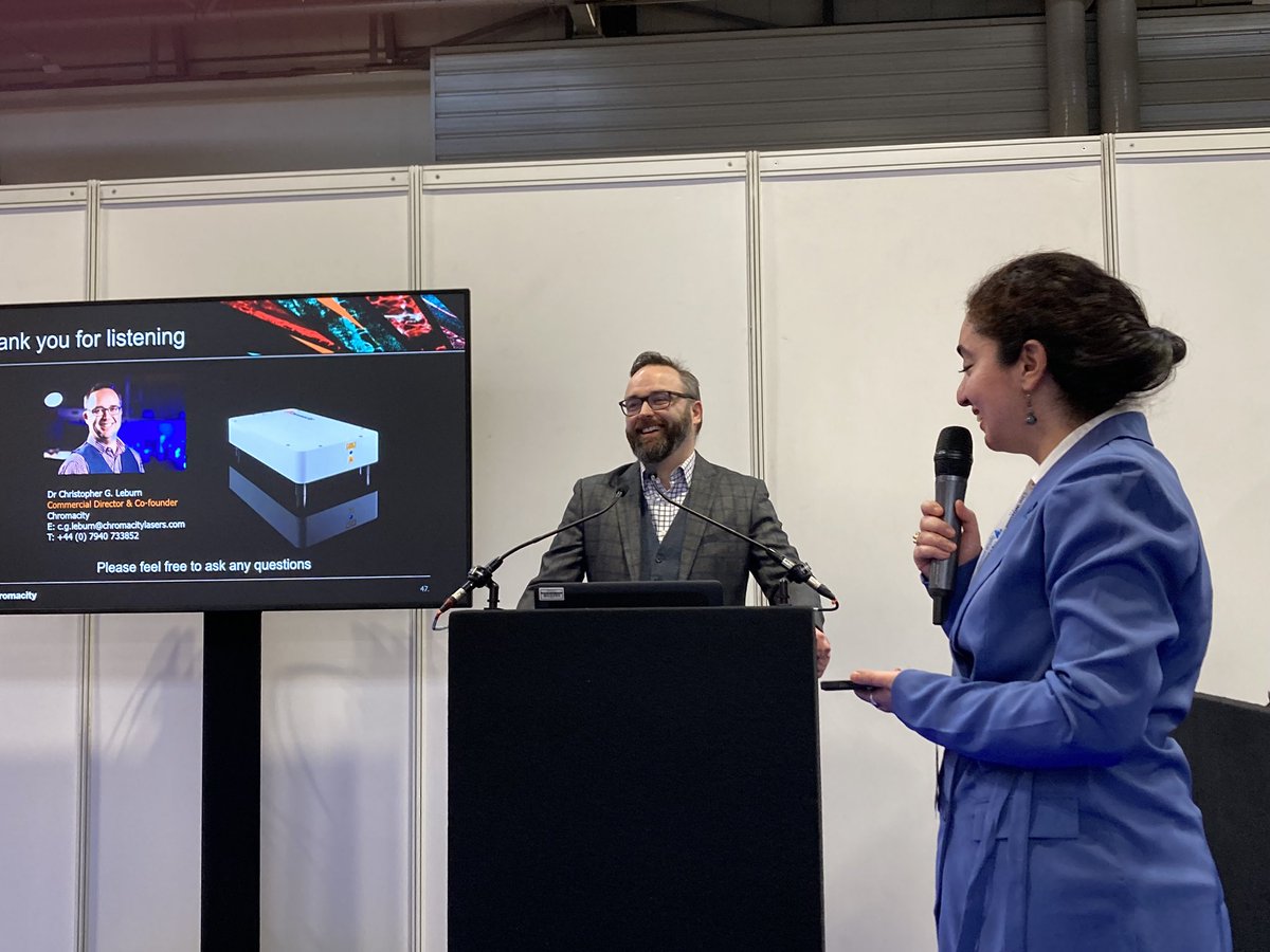 Chromacity (@chromacityltd) on Twitter photo We are having a great start to <a href="/PHOTONEX/">SPIE #Photonex</a>. Our Co-founder <a href="/cleburn/">Christopher Leburn</a> has been presenting on how our lasers have enabled a range of quantum projects #photonics #lasers #quantum #industry #outoftheoffice We are having a great start to <a href="/PHOTONEX/">SPIE #Photonex</a>. Our Co-founder <a href="/cleburn/">Christopher Leburn</a> has been presenting on how our lasers have enabled a range of quantum projects #photonics #lasers #quantum #industry #outoftheoffice