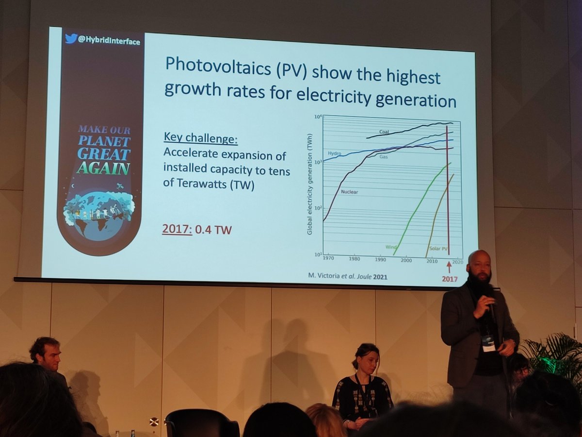 Bad news: Coal is still the #1 source for global electricity. Good news: Photovoltaics show the highest growth rates für electricity generation - and are the cheapest way to generate electricity! Exzellent presentation by Philip Schulz @CNRS.