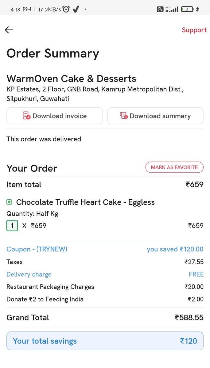 sandy901566's tweet photo. @zomato @zomatocare  team I have ordered one cake today via Zomato in Ghy and we received fully melt cake
Order I'd is 4518501450
It's 1st anniversary cake and spoiled from spoiled due to zamato service https://t.co/4e7R0vtBTi
