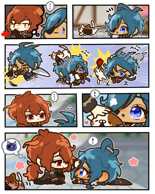 猫と手袋とディルガイ🔥❄️  #luckae 