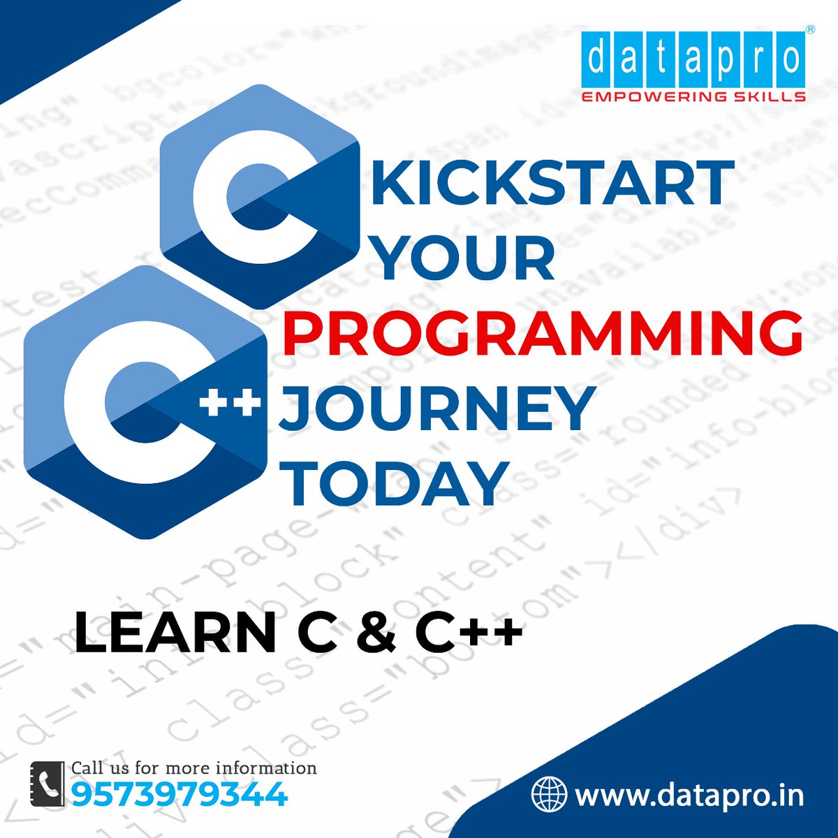 Datapro_online's tweet image. The roots of any software engineer are here. Strengthen your foundation with C & C++ at Datapro.
Join Now…
Contact for more information - +91 95739 79344
.
.
.
#cprogramming #cprogramminglanguage #cprogrammingbasics #cprogrammingforbeginners #cprogramminglanguageforbeginners