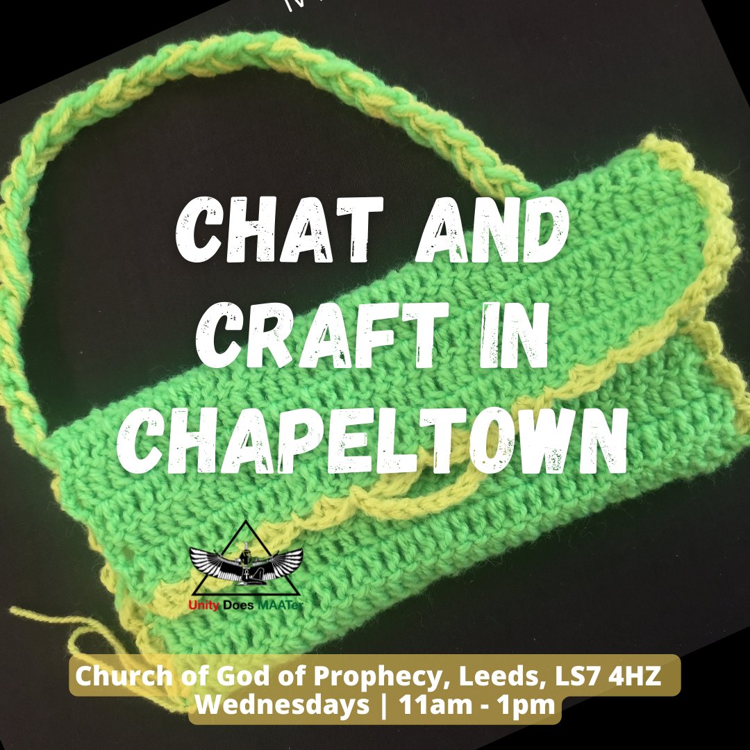 Chat and Craft in Chapeltown is TODAY
#UnityDoesMAATer #Education #ItTakesAVillage #Leeds #Chapeltown #Workshop #Adults #Empowerment #BlackHistoryMonth #BlackHistoryMonthUS #CraftingInChapeltown #ChatAndCraft #NegativeIons #Social #Comapny #ChatAndCraftInChapeltown #Love #Unity