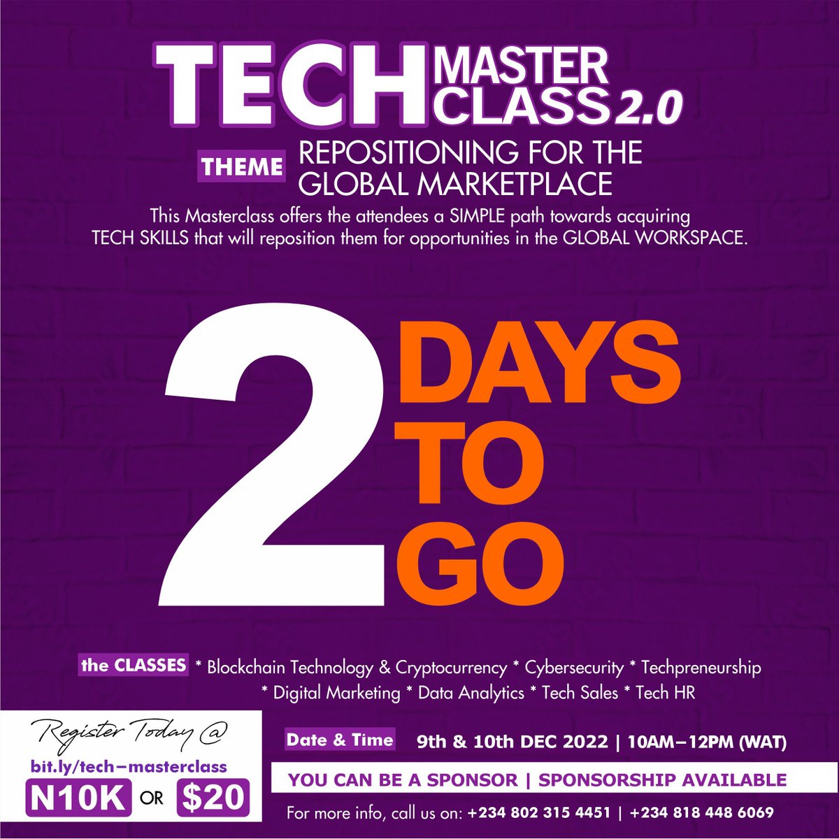 MasterclassTech's tweet image. There is no better time to seek knowledge and arm yourself with valuable skills not to only survive but thrive in your career, business and life.

Click here to register: bit.ly/tech-mastercla…

PHYNA THE WINNER Bread Asiwaju Bella Okagbue
