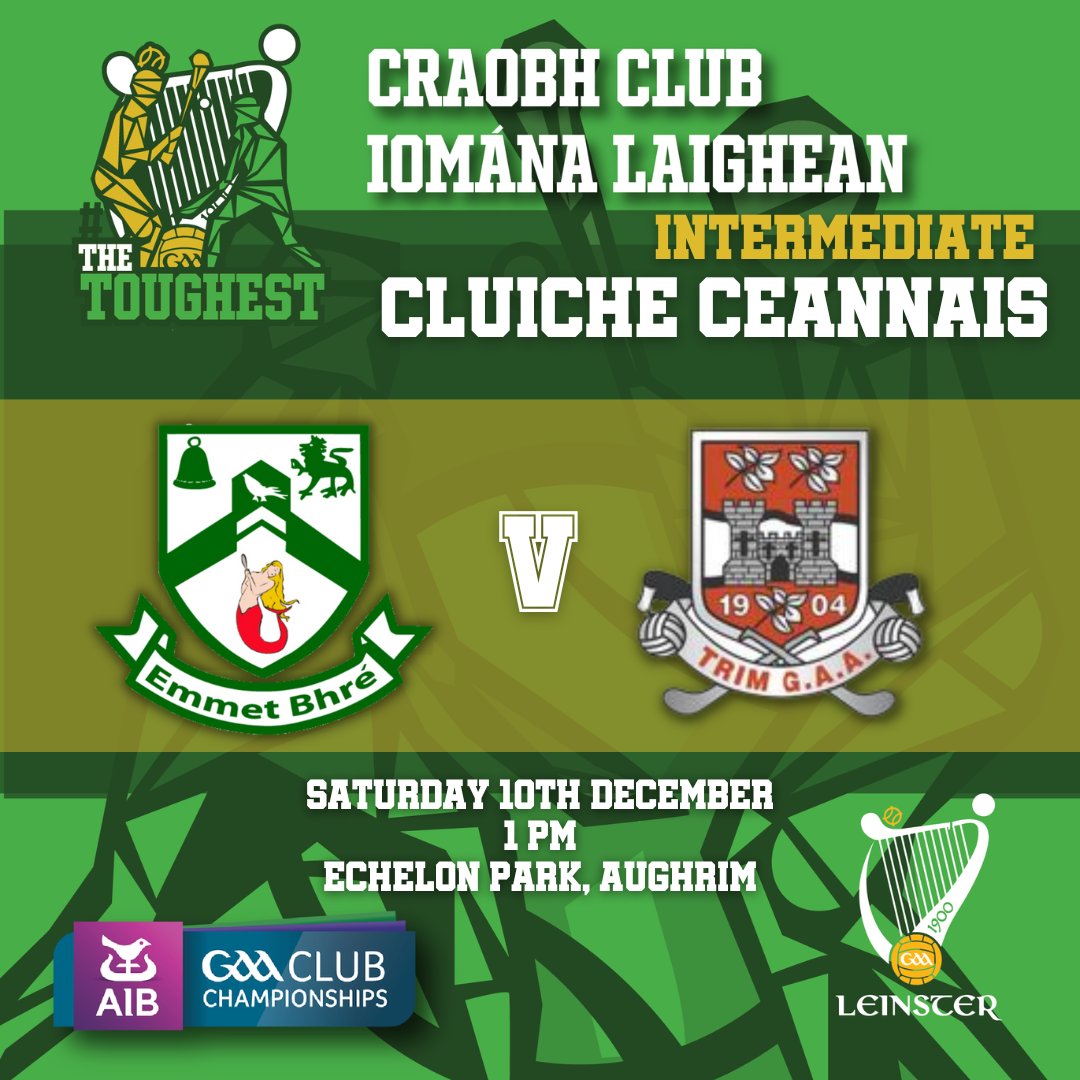 gaaleinster's tweet photo. This Saturday we have the last 2 Finals of the 2022 AIB Leinster Club Championships!

🏆Intermediate Hurling
⚾️Bray Emmets v Trim

🏆Junior Hurling
⚾️Horeswood v Commercials

Tickets for both games must be bought in advance and can be done so here ⤵️
🎟️ https://t.co/NBvcidvOym https://t.co/FmhSpPgT8k