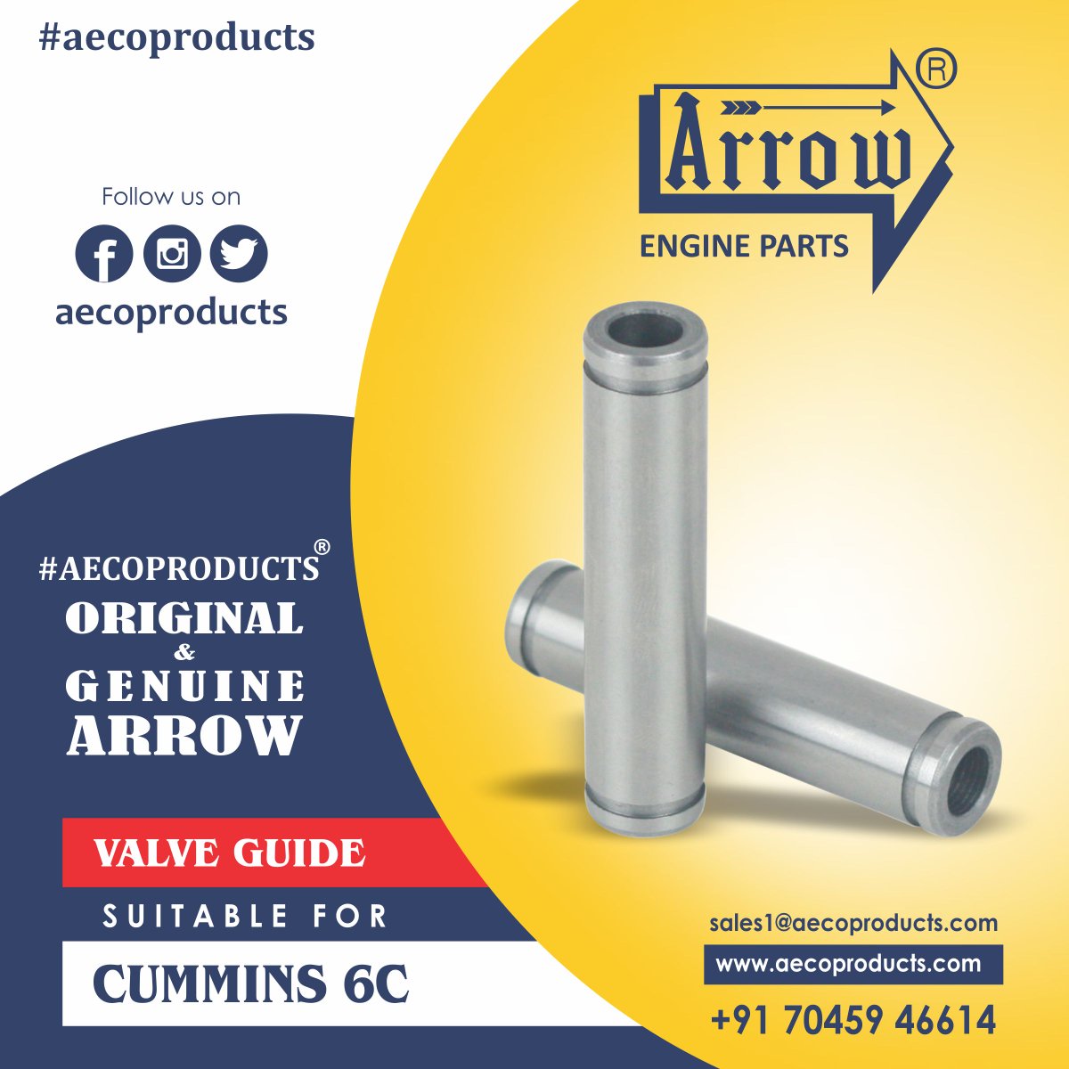 aecoproduct's tweet photo. VALVE GUIDE CUMMINS 6C (IN. &amp; EX. BOTH ARE SAME.) I.D.-9.55 (0.3761") X O.D.-15.99 (0.6297") X TL.-72.00 (2.835") X 4-SR
OEM # 3901187 &amp; 3923564
sales1@aecoproducts.com
https://t.co/LYivy7WtF4
+917045946614
+917045963530
#aecoproducts #valveguide #manufacturers #enginevalve https://t.co/5MTOvYlIfd