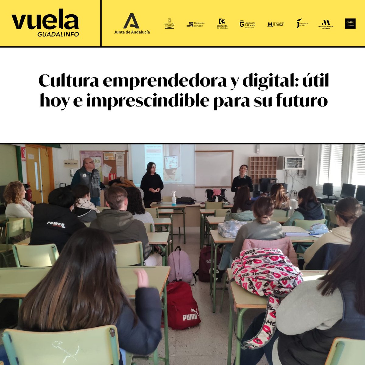 ➕ 80 jóvenes de #SanlúcarLaMayor #Sevilla adquieren competencias emprendedoras y digitales en un programa coordinado x 6 centros #VuelaGuadalinfo de #Sevilla y #Granada 🔧 🧰 👉bit.ly/3uu2VFJ
 
🟨 #culturaemprendedora #culturadigital #EntreComp #cantera #innovación