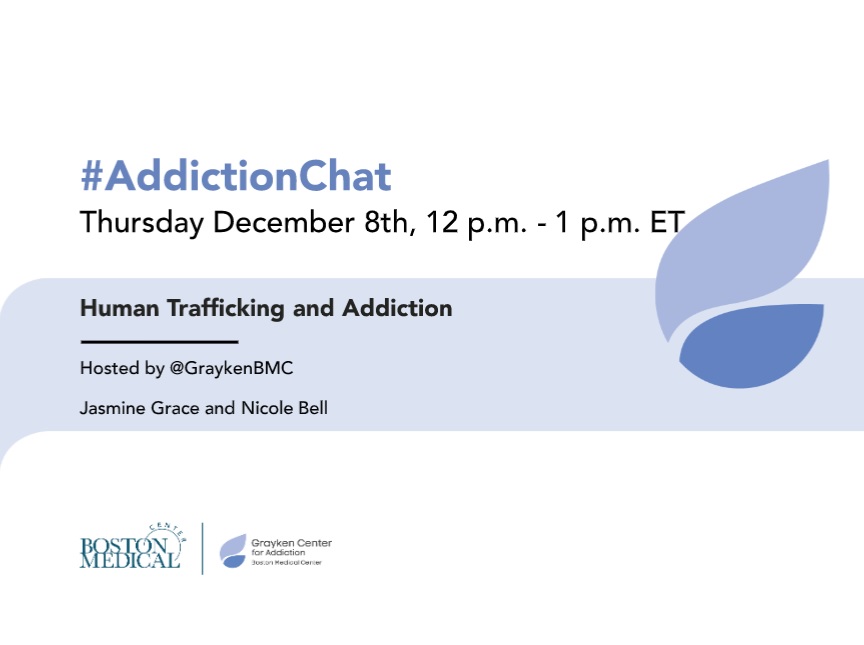 Grayken Center for Addiction (@graykenbmc) on Twitter photo 📢 In just 24 hours we will be kicking off our next #AddictionChat on #HumanTrafficking and #Addiction. Please join co-hosts <a href="/UrStoryMyGlory/">Xxx pron🇨🇨</a> and <a href="/NikkiLIFT/">Nicole Bell</a> tomorrow from 12pm-1pm #MedTwitter #AddictionTwitter #Retweet 📢 In just 24 hours we will be kicking off our next #AddictionChat on #HumanTrafficking and #Addiction. Please join co-hosts <a href="/UrStoryMyGlory/">Xxx pron🇨🇨</a> and <a href="/NikkiLIFT/">Nicole Bell</a> tomorrow from 12pm-1pm #MedTwitter #AddictionTwitter #Retweet