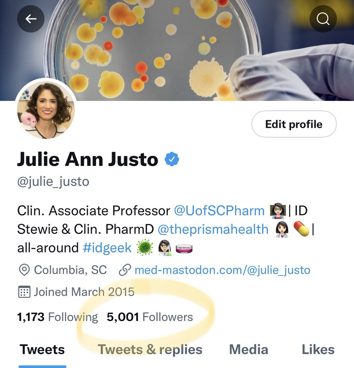 julie_justo's tweet photo. Guys…GUYS. I somehow hit 5k followers on Twitter! 🎊 

I’m humbled &amp; so grateful for you all! Love this community. ☺️ #idgeeks #IDTwitter #TwitteRx https://t.co/Gd68HNr169