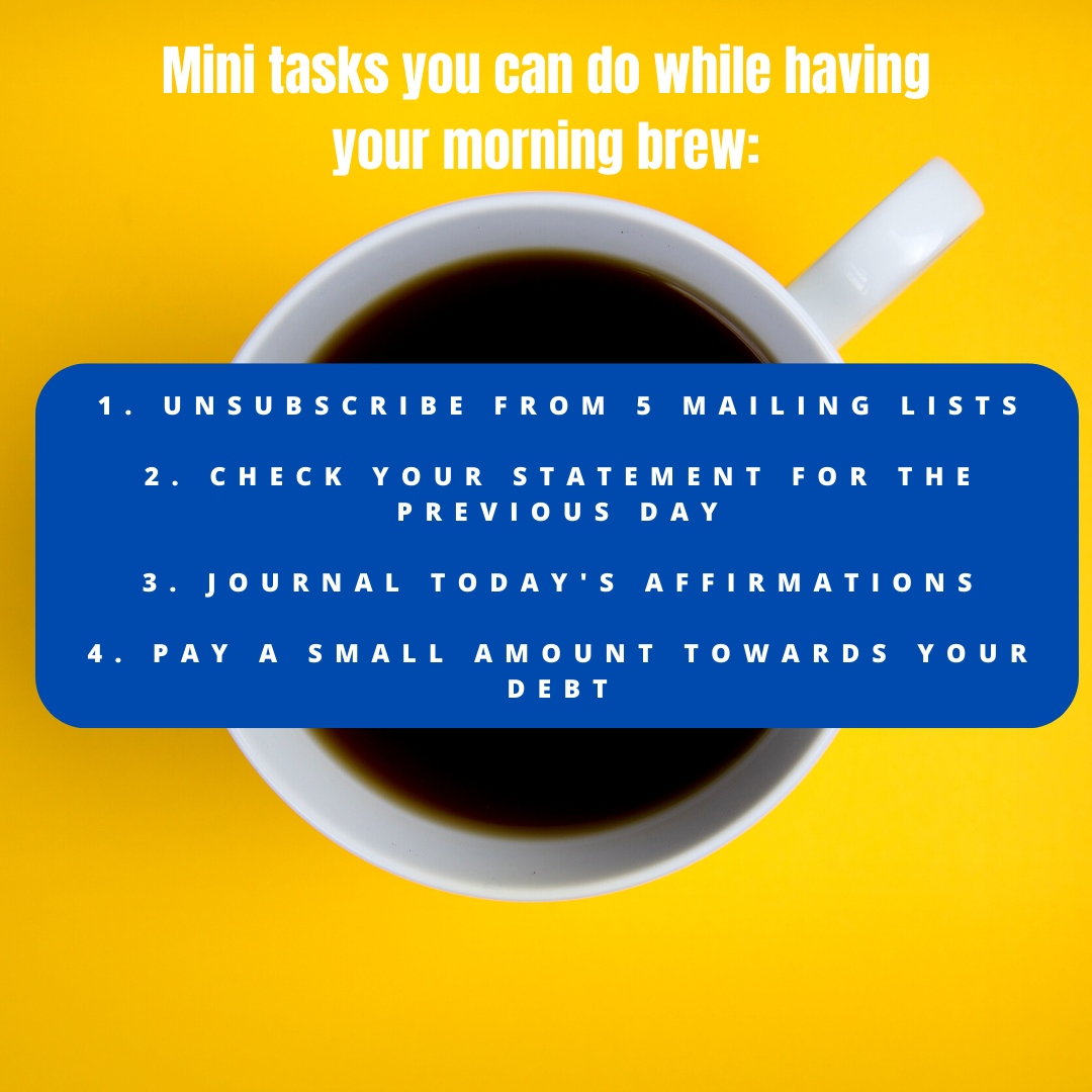 dbtsltns101's tweet photo. Now you can have your coffee AND get ahead for the day, too! Here are some little things you can do that your future finances will thank you for. ☕️

 #debt #debtsolutions #debtfree #coffee #tasks #mornings https://t.co/2B4f5e97fg