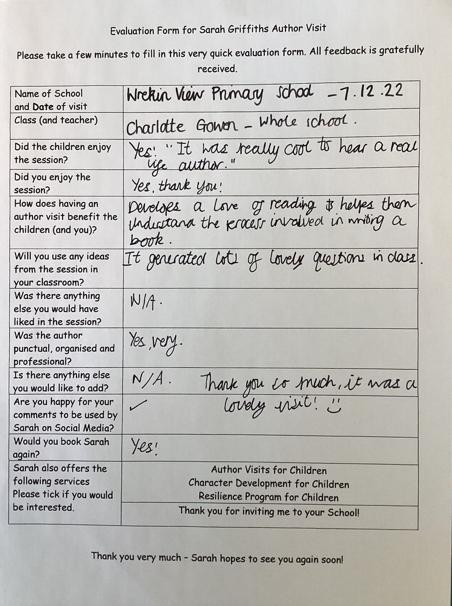 SarahGriffithsA's tweet photo. "It was really cool to hear a real-life author!" (Year 2 Student, Wrekin View Primary School and Nursery, @WVPS2004) Thank you for the wonderful feedback. The children would like a sequel to 'The Lost Voices,' with a song! 🥰#authorlife #childrensbooks #inspiretowrite https://t.co/5FPm4pdTcW