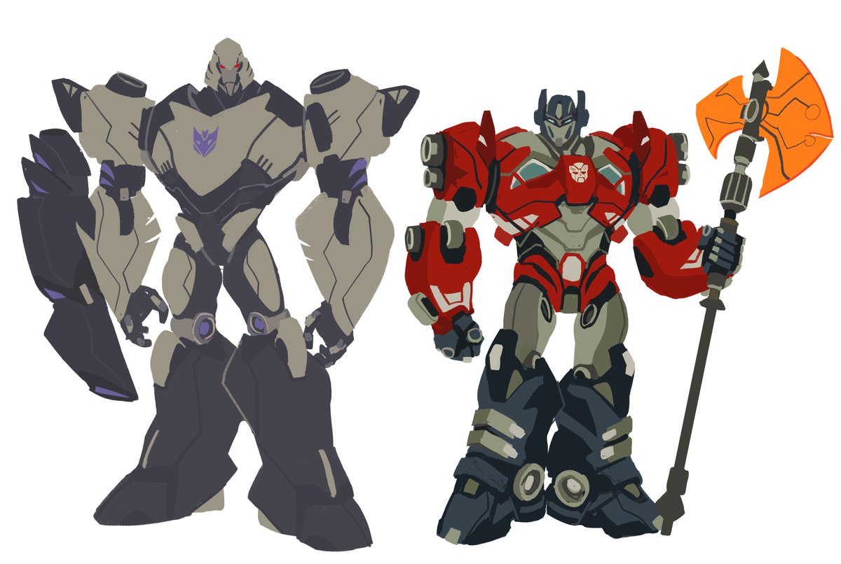 missocpus's tweet image. Cybertron based designs for Megatron and Optimus. A little hyped for the upcoming #TransformersRise 

#transformersconceptart #transformers