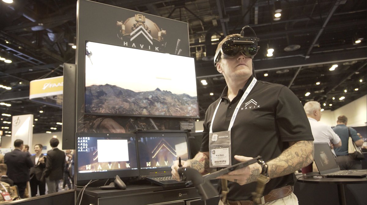 havikvr's tweet image. Our HAVIK JOINT FIRES TRAINER in action at #IITSEC2022 Accredited. Portable and ready to go!