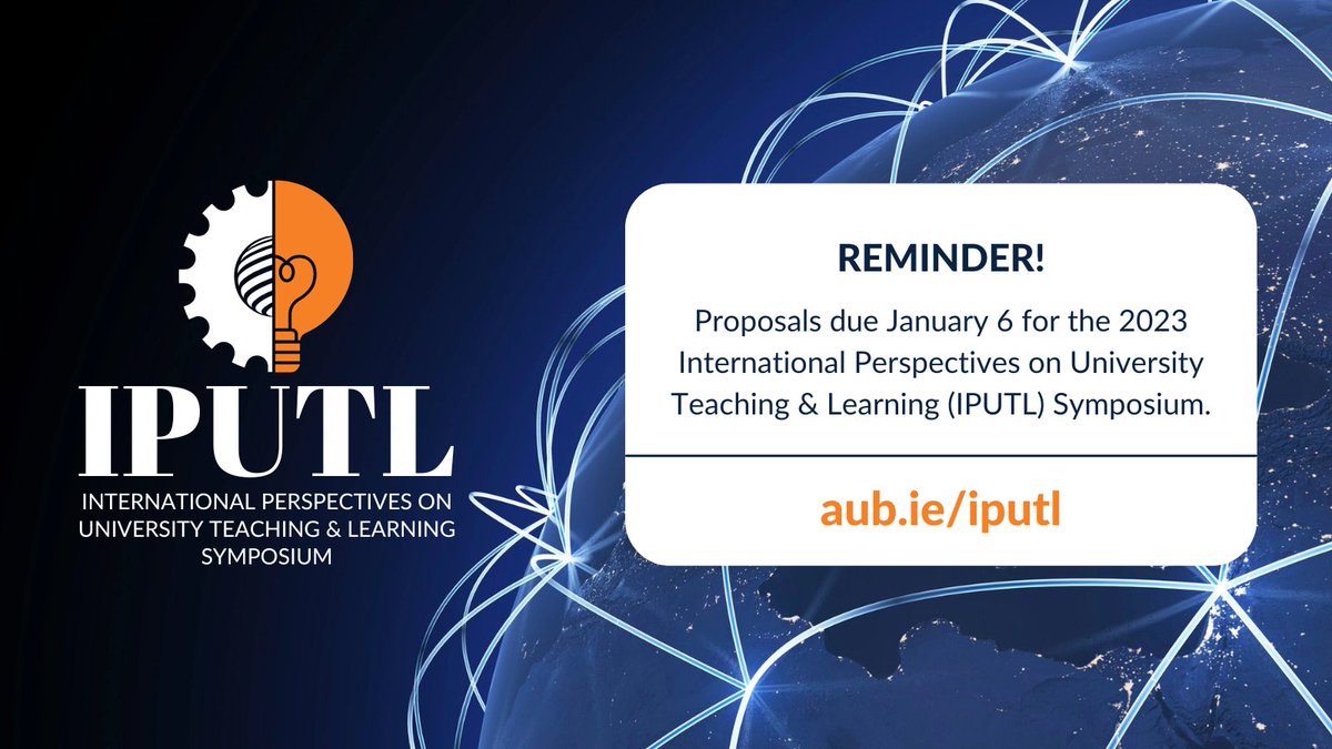 IPUTLS's tweet image. Proposals for #IPUTL2023 are due Jan. 6, 2023!

To submit, visit auburn.edu/international/… &amp;amp; select the Present tab.

Register now, book your stay at Disney&apos;s Coronado Springs Resort, &amp;amp; purchase discounted tickets for @WaltDisneyWorld theme parks.

#GearedforGlobal ⚙️🌎