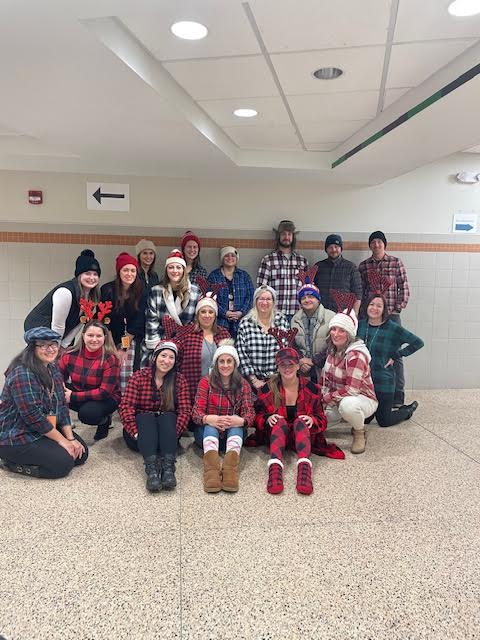 CCCSD_MS's tweet photo. Our December Holiday Staff Challenge started today!  We are "Mad for Plaid" with winter hats today! @CCCSDtweets https://t.co/ArgaP8RyVY
