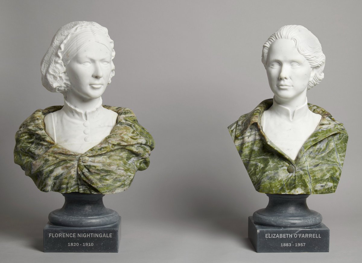 businesstoarts's tweet photo. Yesterday, our members @RCSI_Irl unveiled a new commission that we worked on for the Faculty and School of Nursing and Midwifery.

After a limited call process, @JohnRainey_1 was selected to create two pieces representing Florence Nightingale and Elizabeth O'Farrell. https://t.co/n7o3jWF4Tw