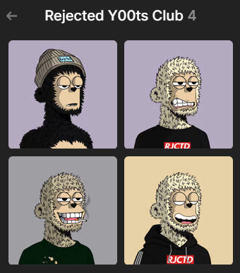 _3David_'s tweet photo. I've got some solana to my wallet to buy some more Rejected y00ts! Tomorrow i will buy at least 5 for up comming raffles. Get your rejected y00t!
These four are what I have rn!
Rejected y00ts #ToTheMoon!
#RJCTD #RYC #y00ts #didnotpass #Solana #NFT
@Rejected_y00ts
@MagicEden https://t.co/hRuMkNmwlr