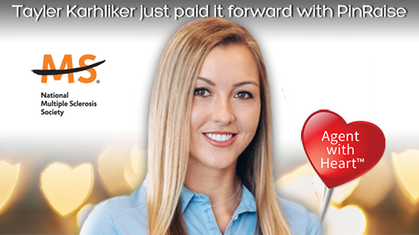 PinRaise's tweet photo. Special thanks to #realtor Tayler Karhliker for her generous #donation to the National Multiple Sclerosis Society, made on behalf of her client through #AgentwithHeart! Tayler is dedicated to #makingadifference and #donates to her client's favorite #nonprofit after EVERY closing! https://t.co/hhPAyg0rN0