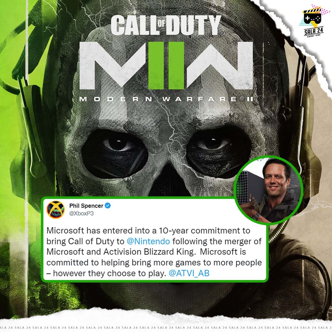 TheSala24's tweet photo. #PhilSpencer quiere volver a llevar la franquicia de #CallofDuty a las consolas de #Nintendo, el jefe de #Xbox publicó en Twitter que llegó a un acuerdo para llevar los juegos de Call of Duty a las consolas de Nintendo por 10 años 🤯🤯🔥🔥 https://t.co/AMhgBkEe23