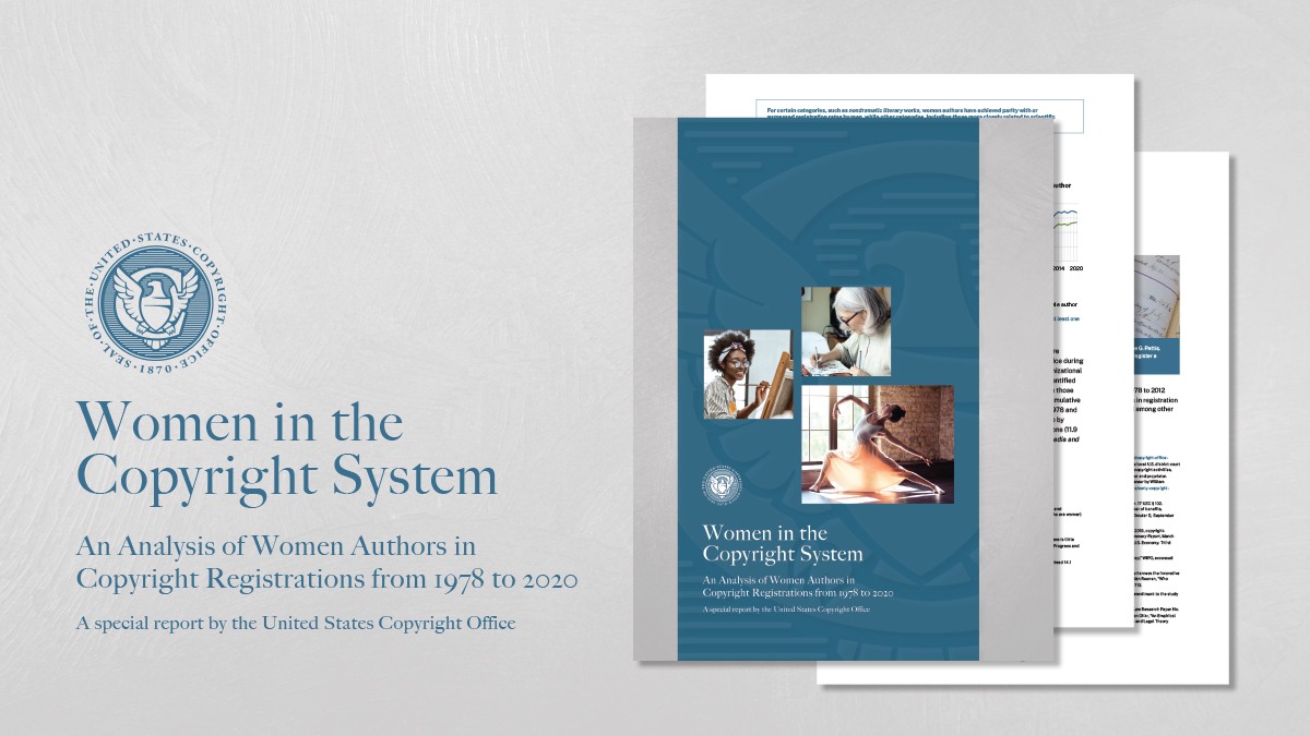 Six months ago on June 9, 2022, the Copyright Office released a report examining the participation of women in the copyright registration system. Read the report and check out some additional resources, including the underlying data, here: copyright.gov/policy/women-i… #CopyrightForAll