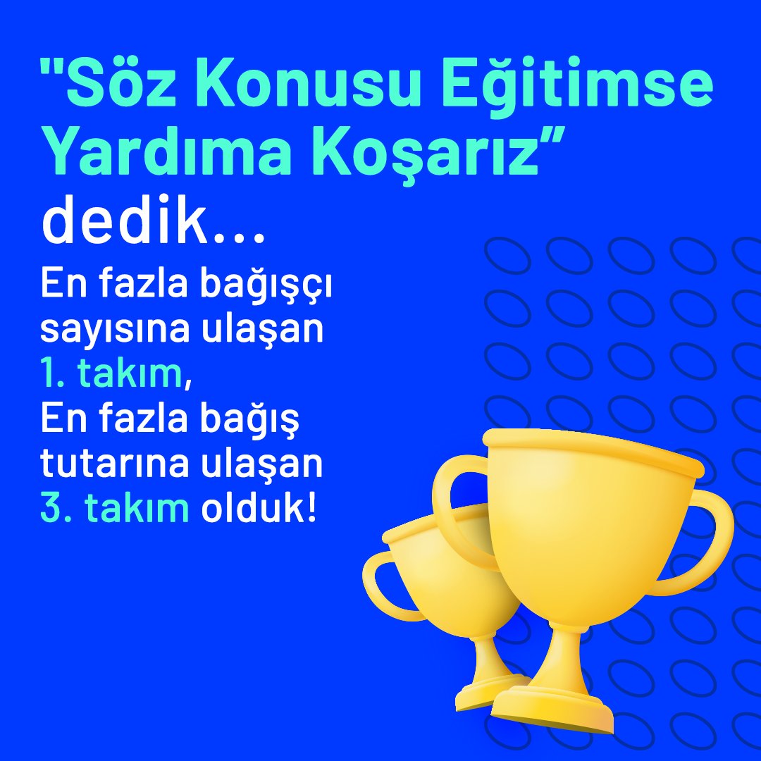 🏆@Darussafaka için başlatılan maraton kampanyasında @BtcTurkDestek ekibi olarak, en fazla bağışçı sayısına ulaşan birinci ve en fazla bağış tutarına ulaşan üçüncü takım olduk! Darüşşafakalı öğrencilerin nitelikli eğitimlerine katkıda bulunduğumuz için gururluyuz. 💪 #BtcTurk