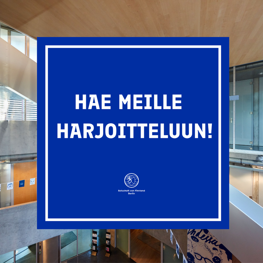 FinBotschaftDe's tweet photo. Hei opiskelija, vielä on aikaa hakea Suomen Berliinin-suurlähetystölle harjoitteluun! ✍️💻
Muistathan lähettää hakemuksesi 9.12.2022 mennessä. 

👉 Katso lisätiedot hakuilmoituksesta: https://t.co/w09k2HIsRA

#rekry @Ulkoministerio https://t.co/9MCrhOSj79