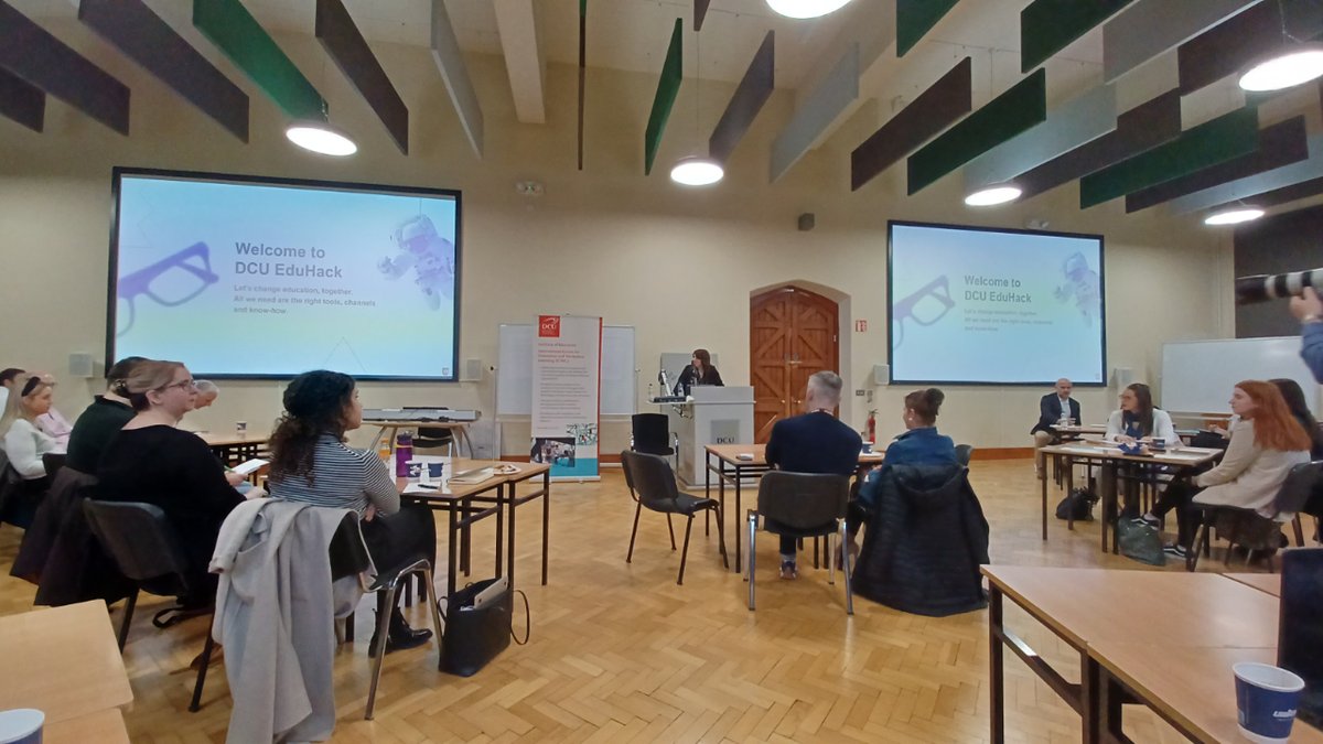 libelium's tweet photo. In #Dublin at the project #Erasmus+ #Eduhack with our partners Dublin City University, Science Centre AHHAA Foundation, Hugin and Munin. Our colleagues from @HOPUbiquitous Claudia Lacasta and Javier Sánchez explained our role in the project

#Behindthechange
#Beyondthechallenge https://t.co/Sf4ulCz2fQ
