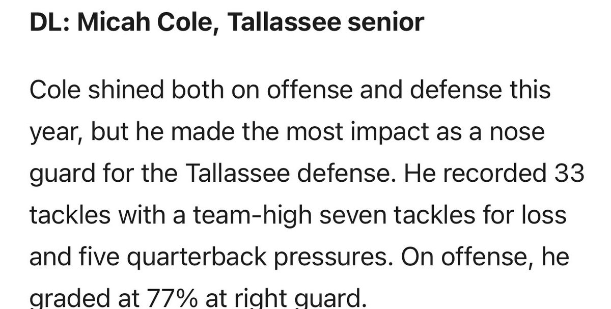 I made All-Elmore County Football Team as Defensive Lineman <a href="/thsfootball13/">mike battles</a> <a href="/WetumpkaHerald/">Wetumpka Herald</a> thewetumpkaherald.com/sports/2022-al… <a href="/PrepRedzoneAL/">Prep Redzone Alabama</a>