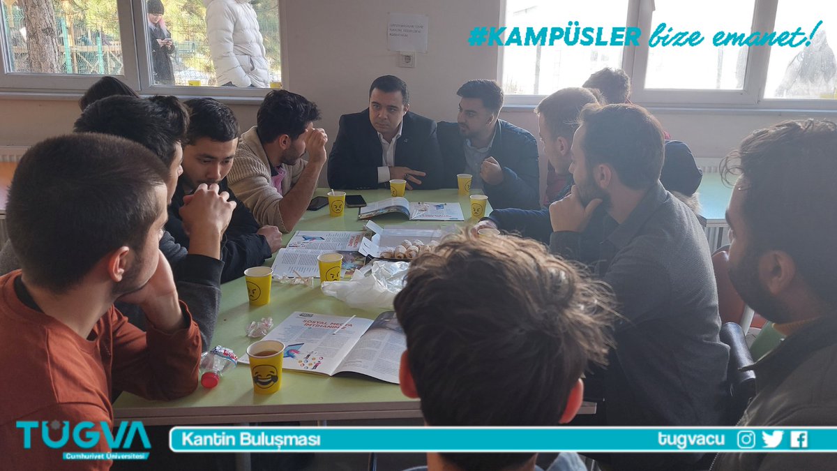 tugvacu's tweet photo. Bu hafta Kantin Buluşmamızı Cumhuriyet Sosyal Bilimler Meslek Yüksekokulu'nda gerçekleştirdik.

"Hayat; iman ve cihattır. Bu iki değere kim sahipse zaferi onlar kazanacaktır."

#KampüslerBizeEmanet https://t.co/PnZcxvF5nc