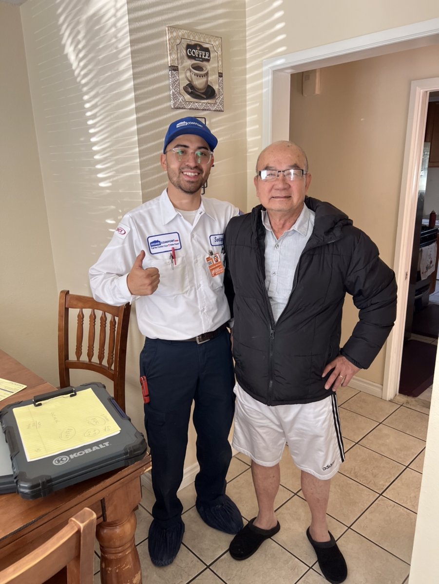 HomeComfortUSA's tweet photo. Taking great care of every wonderful customer we have and providing guaranteed satisfaction is what we do best! How can we make you smile today?
#smile #dedicatedtoserving #comfort #ComfortGuys #greatservice #satisfactionguaranteed #heatingandcooling #socalhvac https://t.co/51Wi6uc695