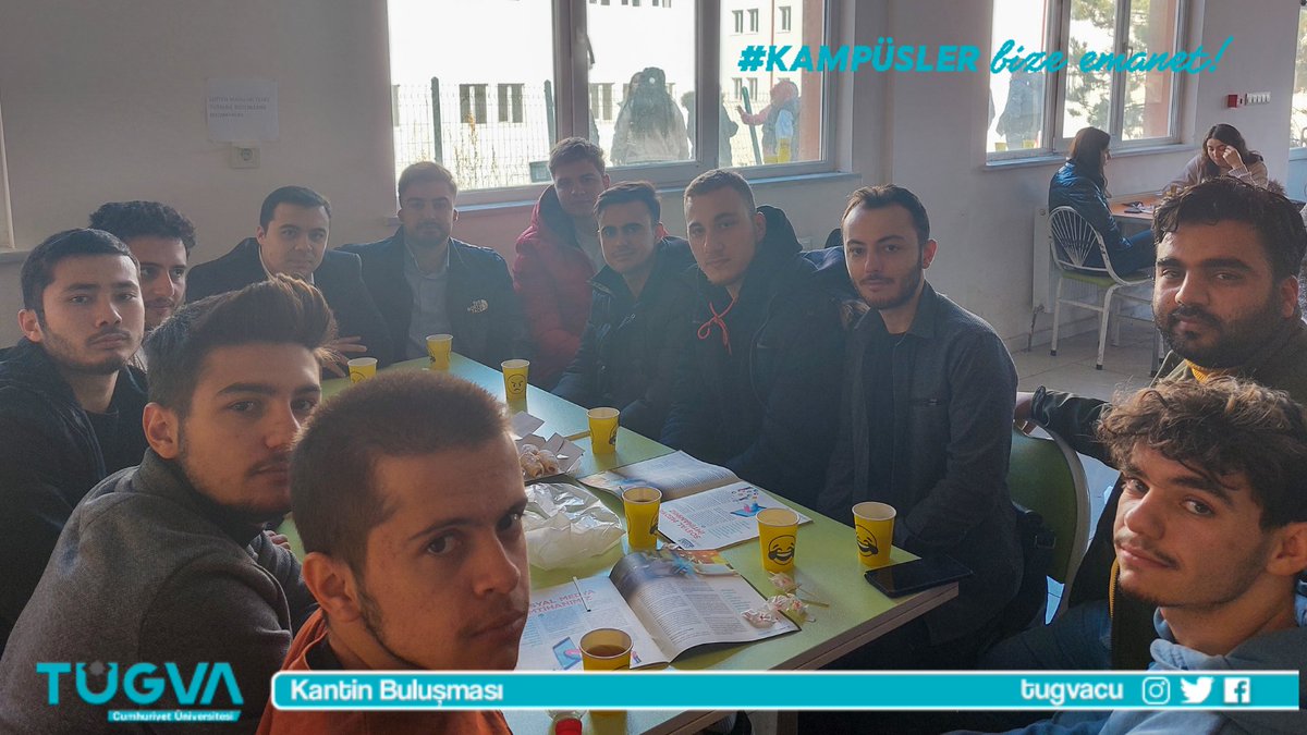 tugvacu's tweet photo. Bu hafta Kantin Buluşmamızı Cumhuriyet Sosyal Bilimler Meslek Yüksekokulu'nda gerçekleştirdik.

"Hayat; iman ve cihattır. Bu iki değere kim sahipse zaferi onlar kazanacaktır."

#KampüslerBizeEmanet https://t.co/PnZcxvF5nc