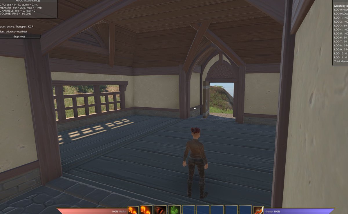 Little WIP house, intricate roof, all made in game in a day (still testing building and materials to get a cohesive and generic set)
