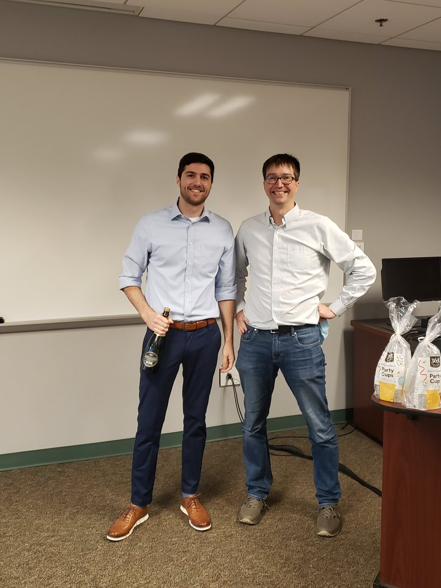 Warren_Lab_UNC's tweet image. Massive congratulations to !DR. JACK SUNDBERG! for defending his PhD thesis - A new framework for material informatics and its application toward electride-halide material systems. We are proud of Jack&apos;s work here and excited to see where his dedication and brilliance takes him