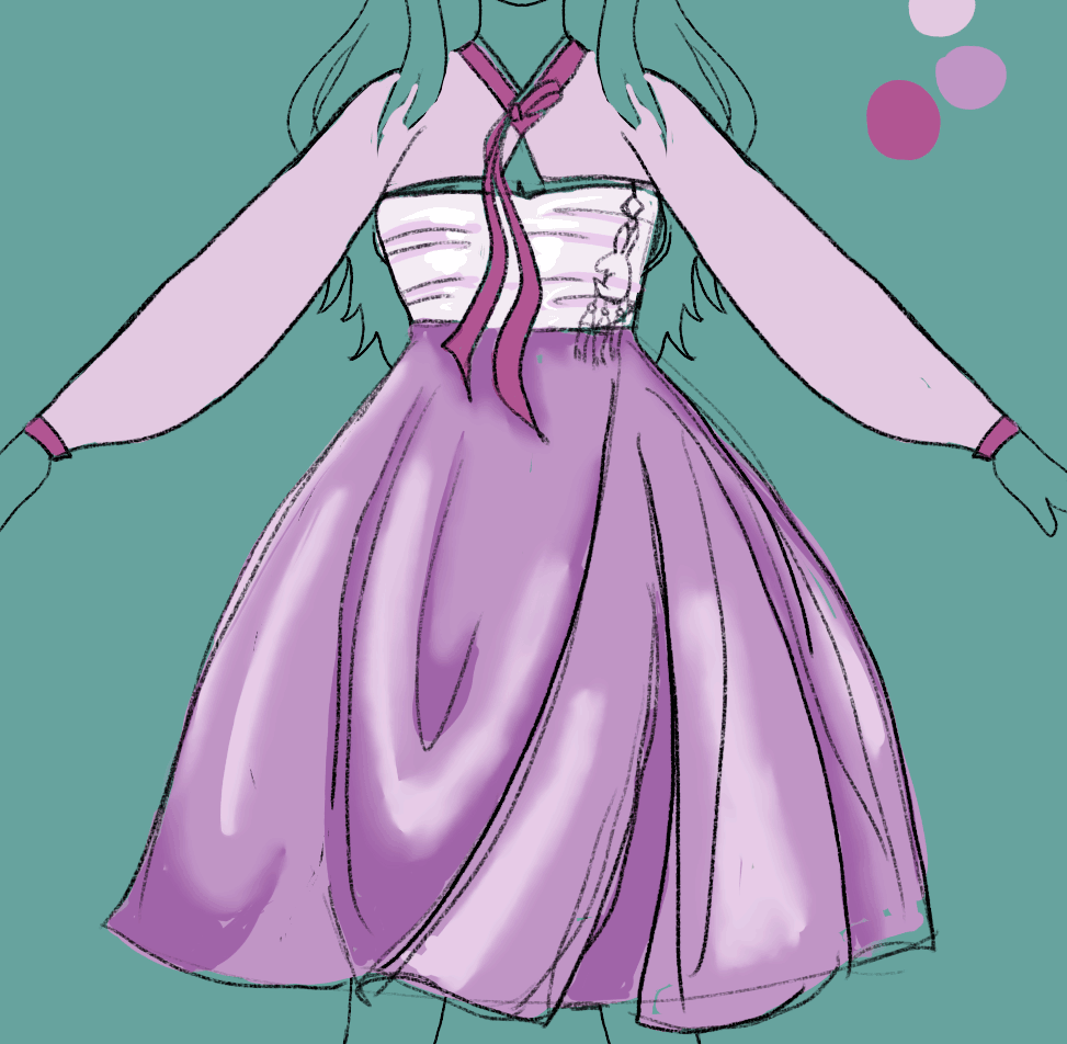 Jen_HayanTokki's tweet photo. I'm uh... doing something. But I really want a #hanbok inspired sorta #waloli look. The color scheme is for sure, I just don't know about how the jokki looks. How should I approach this? https://t.co/86VBgFBzmq