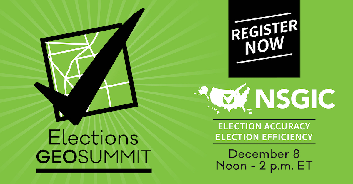 TOMORROW! Elections GeoSummit, Dec 8, noon - 2 p.m. ET! Sign up: bit.ly/EGSCOM22 Progress 2018-2022; Redistricting 2031; Changes needed by 2027 for voter registration systems to work with spatial GIS objects. Join the #elections #GIS community to learn more!