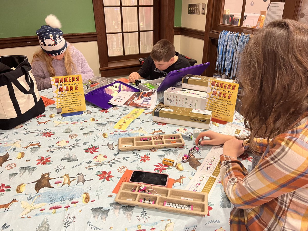 OliverMSLibrary's tweet photo. #Science themed #escaperooms with Mrs. Rugari, exploring science concepts with @littleBits, and just #hangingout in the #library today! Lots of reasons to stop in today! Thanks, @LindsayAtBOCES for creating fun learning opportunities! #wearelearners #creatingscientists https://t.co/SX8Cu4CZ88