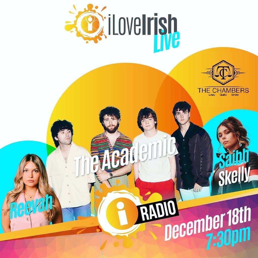 Heeey 👋 Just a lil announcement to say I’ll be supporting the lovely @TheAcademic alongside @saibhskelly1 on December 18th 🎉 🎄 Hosted by the incredible @ThisisiRadio & I Love Irish in @thechamberspub 💃 ➡️ See ya there 🙌