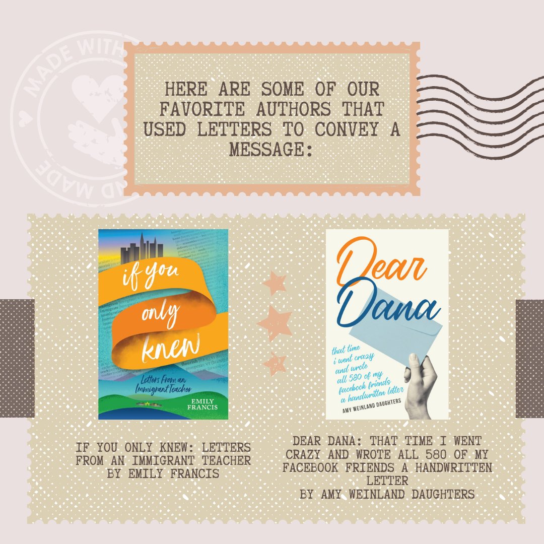 Happy #LetterWritingDay! 💌 A day dedicated to the author in all of us! 📬❤️ 

Here are some of our favorite authors that have used letters to convey a message:
📝 If You Only Knew - <a href="/emilyfranESL/">Emily Fɾαɳƈιʂ</a>
📝 Dear Dana - <a href="/DaughtersAmy/">Amy Daughters</a> 

Click here learn more: prbythebook.com/experts/