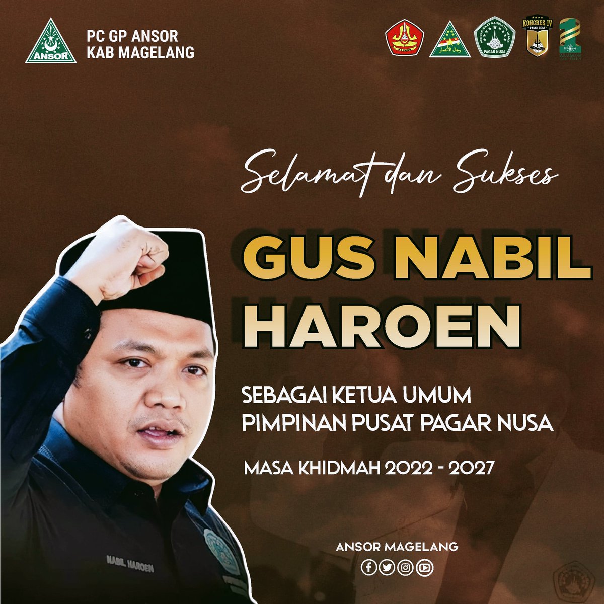 Selamat dan Sukses kepada Gus Nabil Haroen sebagai Ketua Pimpinan Pusat Pagar Nusa.

Masa Khidmah 2022-2027
<a href="/nabilharoen/">Emha Nabil Haroen</a> 
<a href="/PagarNusa_NU/">PP Pagar Nusa</a>