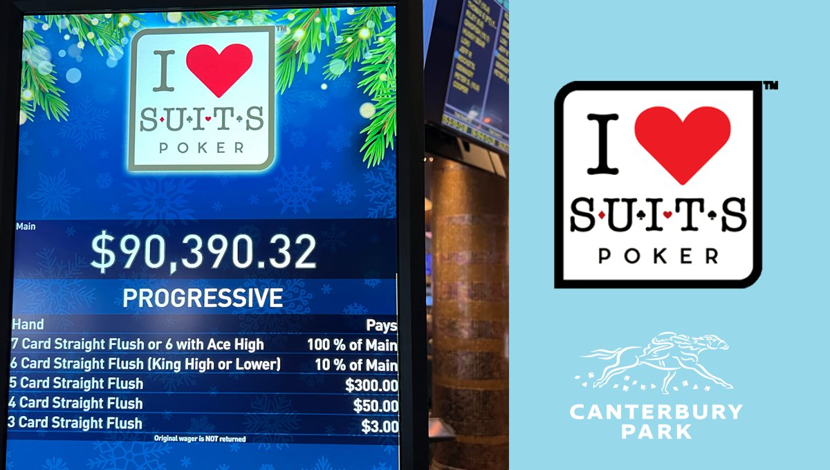 CanterburyPark's tweet photo. The #Ilovesuits #jackpot is over $90,000!!! This is due to hit soon! It pays to play THE PARK! https://t.co/Hl18RBseAc