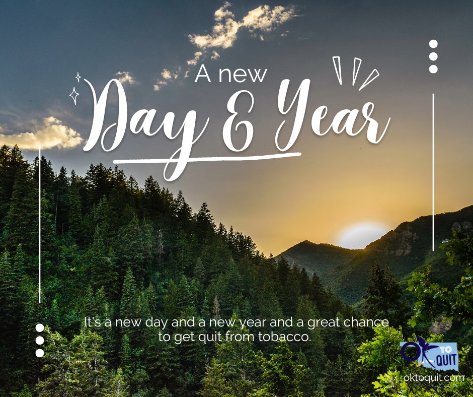 January 1 not go as planned? January 2 is a new day! You've got this! 
Visit oktoquit.com for free resources to help you break free from tobacco. #oktoquit #oklahoma #okc #tulsa #NewYear2023