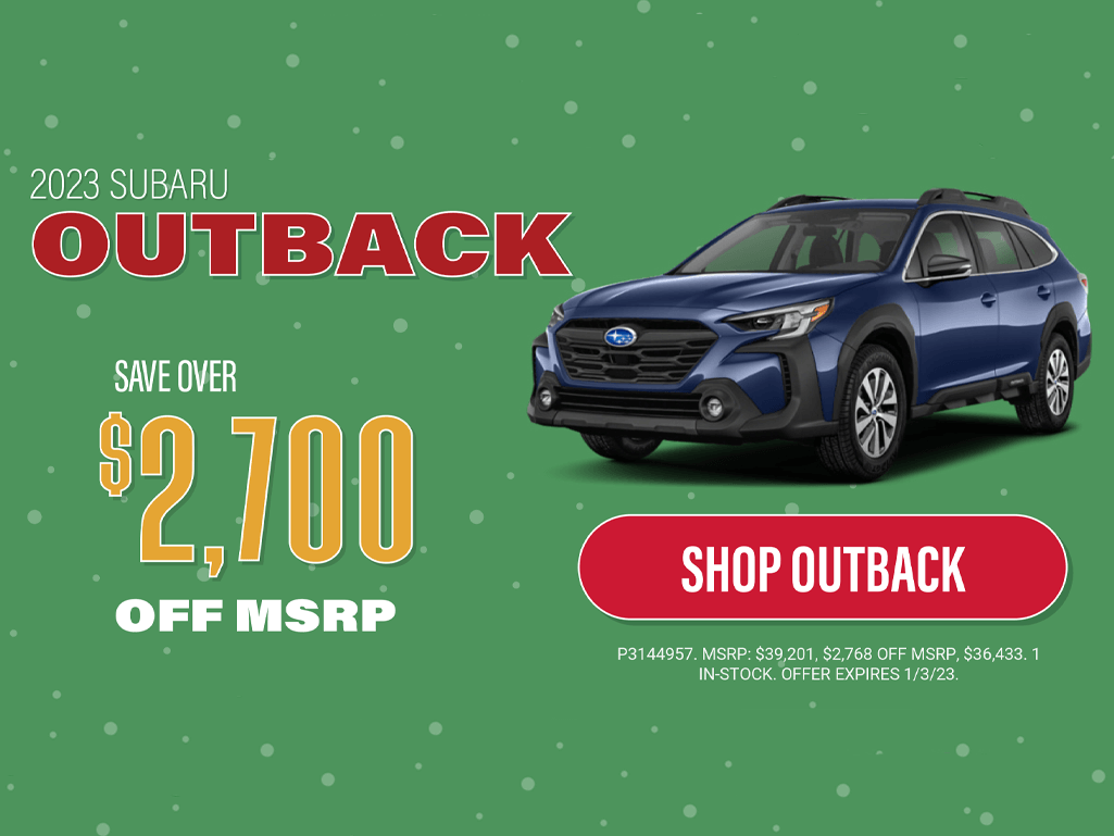 SubaruofDayton's tweet photo. Sign then Drive for the Holidays with No Payments for 90 days on all Subaru models. Save $2,700 when you purchase the 2023 Subaru Outback. Offers available during the Dashing Through the Deals Sale Event only at Subaru of Dayton. 🎄🥳
Shop here 👉 https://t.co/DfZ9WhictM https://t.co/P6GSNLzK4D