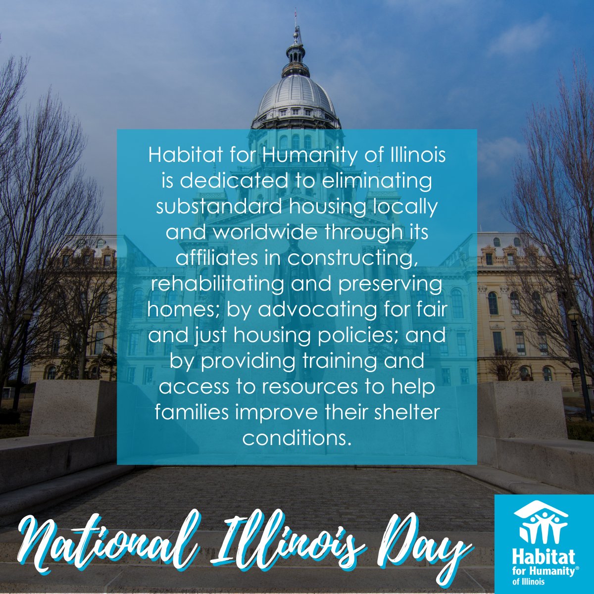 In honor of #NationalIllinoisDay, learn more about the variety of Habitat for Humanity organizations serving our great state!

Learn More: habitat.org/local/affiliat…

#Illinois #HabitatForHumanity #IllinoisDay