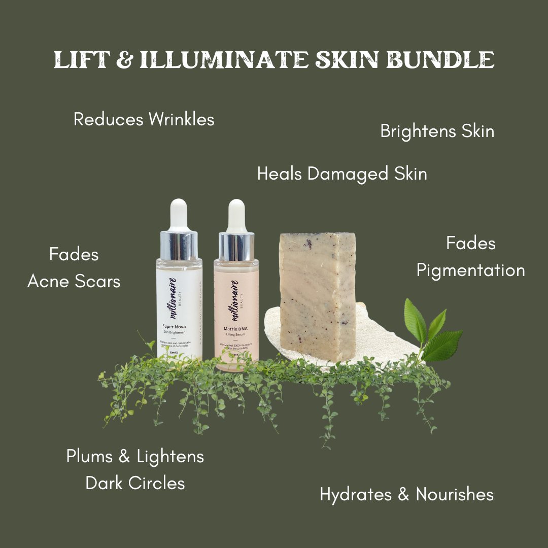Lift, Firm And Brighten Your Skin With Our Lift and Illuminate Skin Bundle For Only £79 By Millionaire Beauty 😍.

#lixirbay #millionairebeauty #skincare #skincareroutine